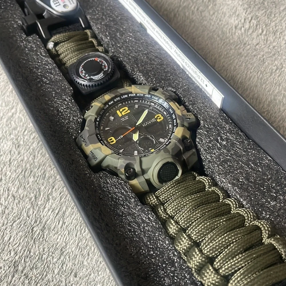 23-in-1 Survival Military Digital Watch, Mens Tactical Multi-Functional …